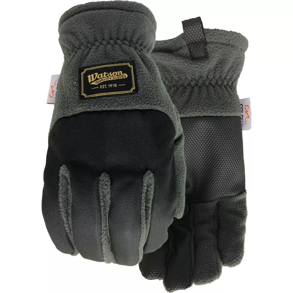 Watson Gloves Men's Navidad Fleece WasteNot Fabric Glove, Medium, Black