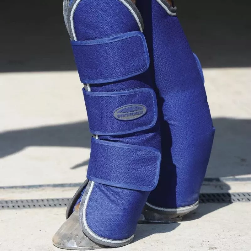 Weatherbeeta Wide Tab Long Travel Boots – Dark Blue/Grey/White