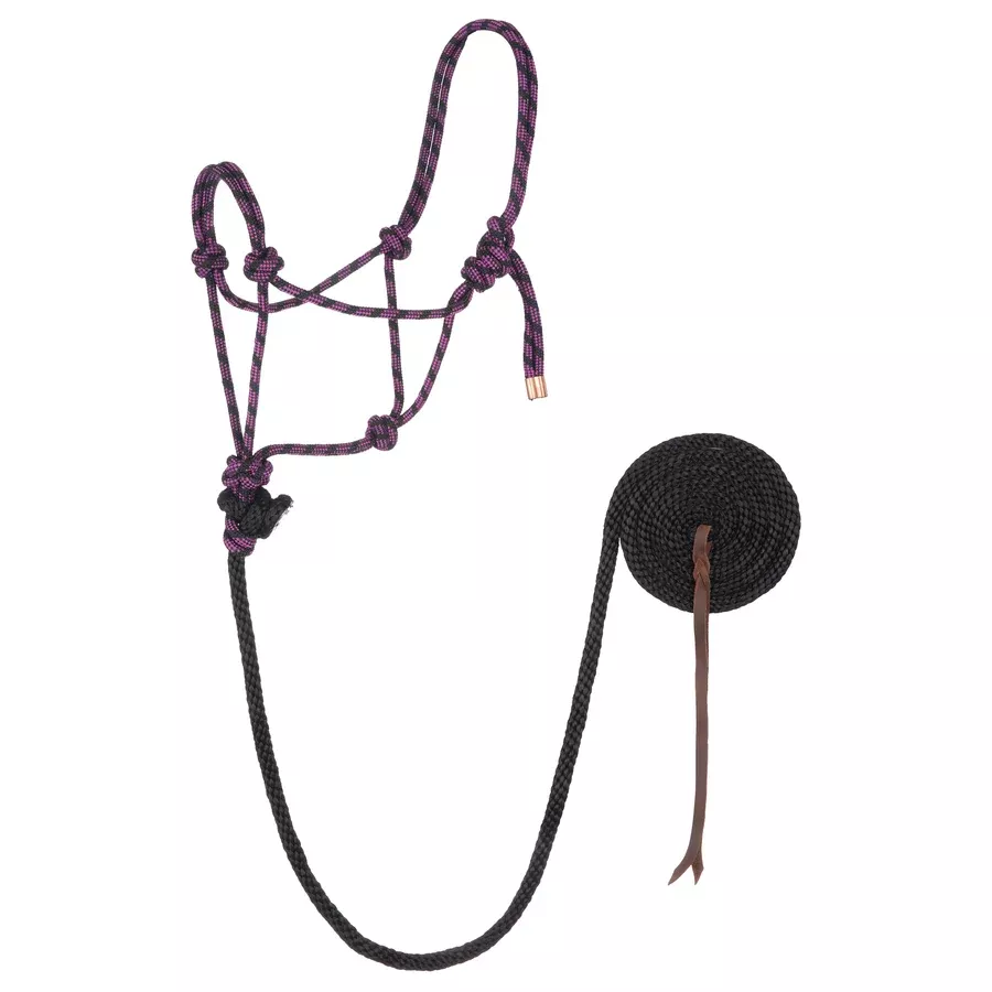 Weaver - Diamond Braid Rope Halter w/ Lead (One Size) - Purple Jazz & Black