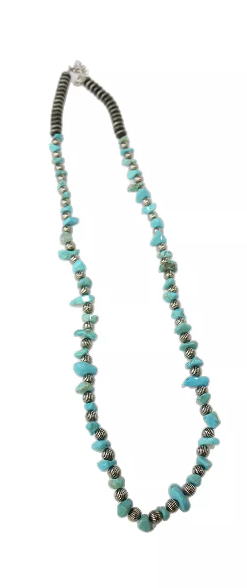 West & Co. 32" Melon Bead and Turquoise Chunk Beaded Necklace N1474