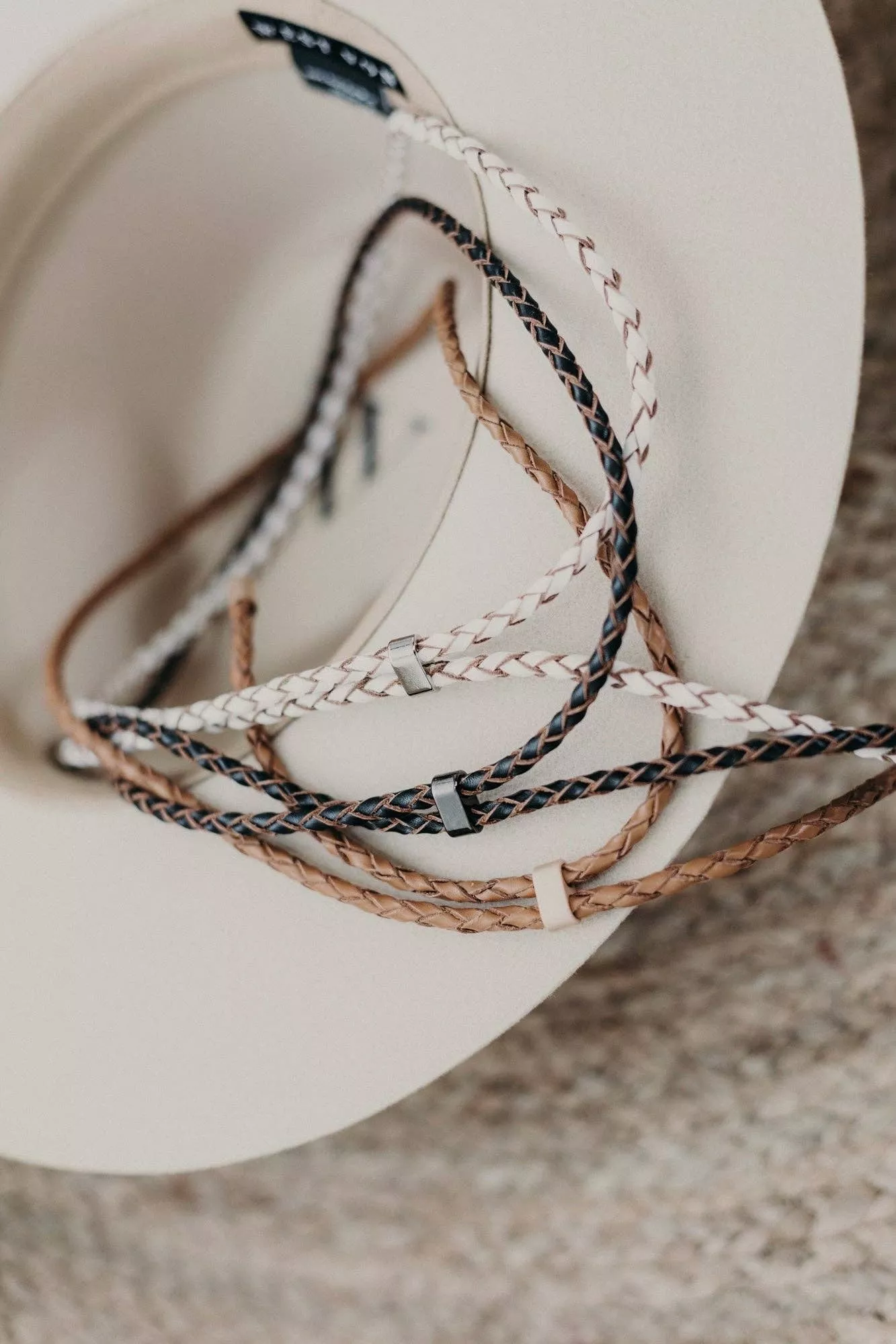 WEST VON - Genuine Leather Braided Hat Band