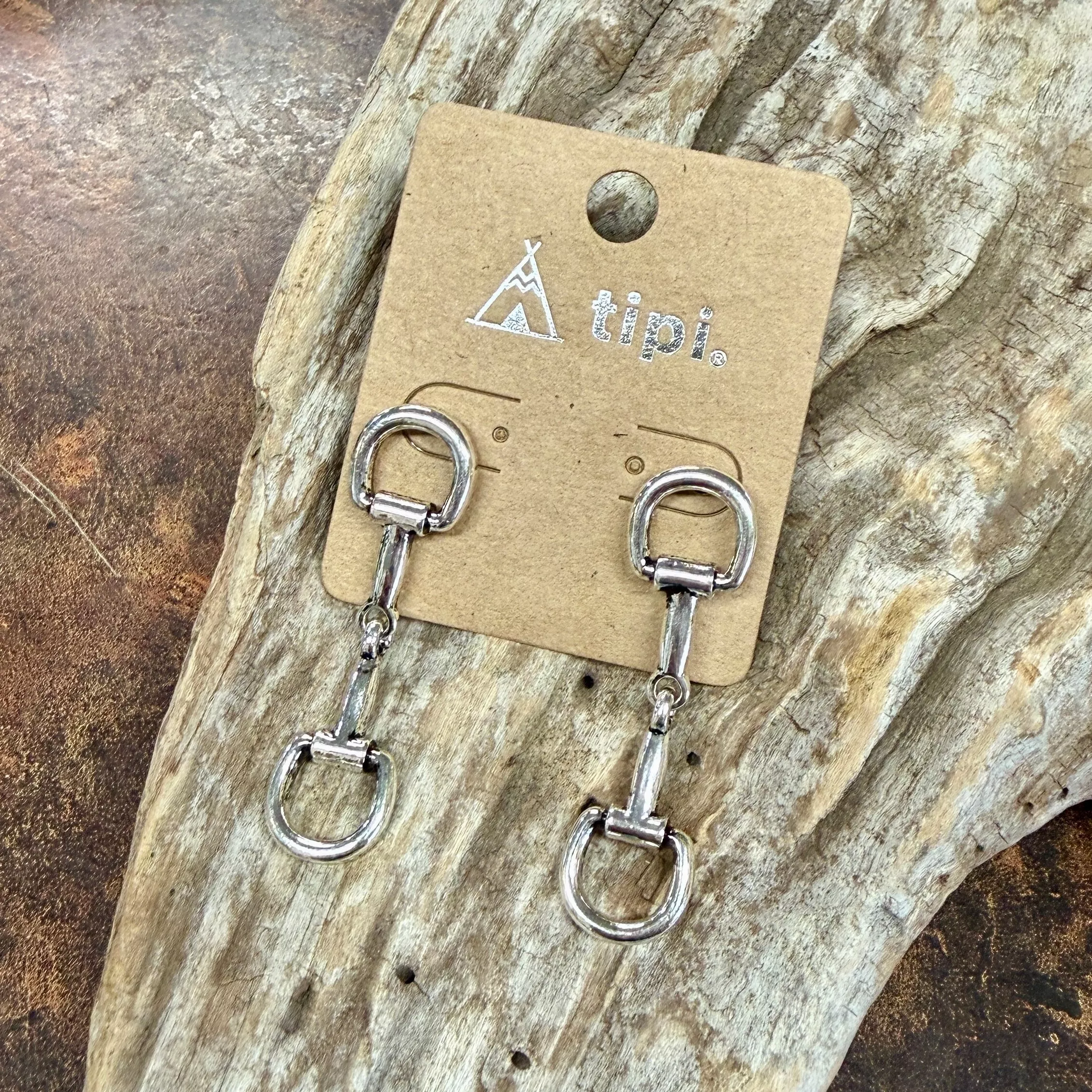 Western Horse Bit Design Dangle Earrings
