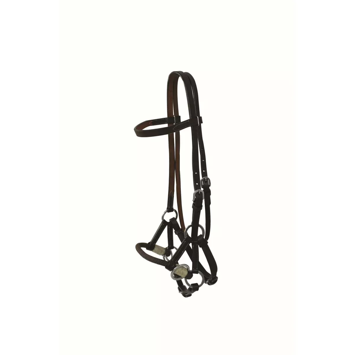 WESTERN RAWHIDE BY JIM TAYLOR LEATHER BROWBAND NYLON ROPE SIDE PULL