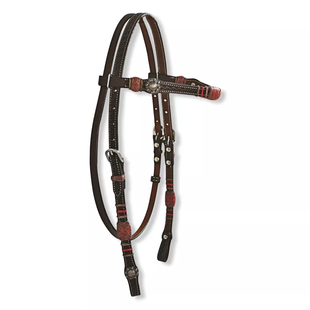 WESTERN RAWHIDE BY JIM TAYLOR PERFORMANCE CHEVRON SERIES BROWBAND HEADSTALL