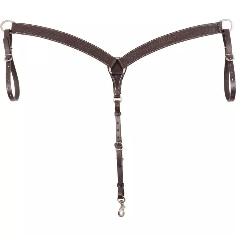 Western Rawhide Country Legend Basket Tooling Breastcollar – Dark Brown