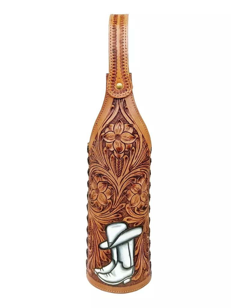 Wine bottle holder w/ Cowboy Boots 116RS31
