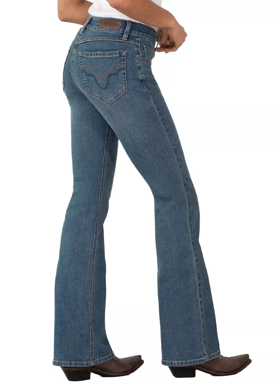 WOMEN’S SCULPTED MID RISE BOOTCUT JEANS