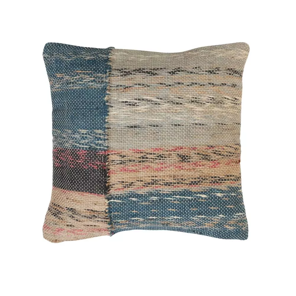 Woven Jute & Cotton Pillow