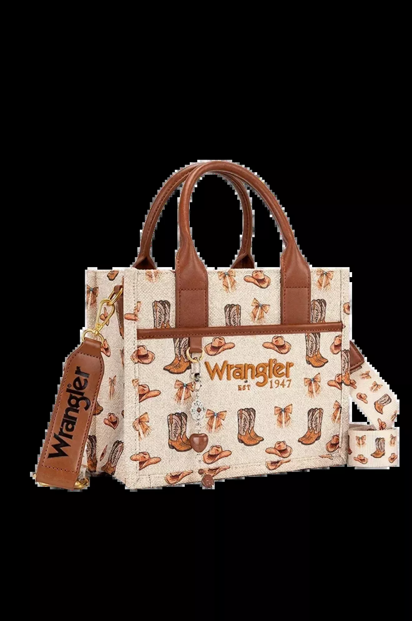 Wrangler Boot Print Small Canvas Tote/Crossbody