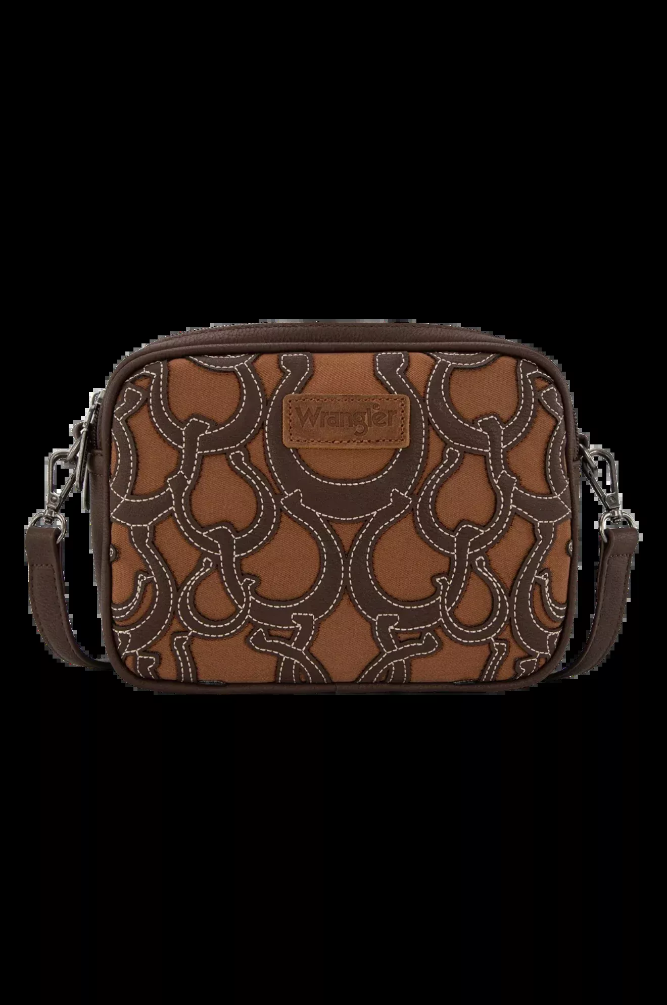 Wrangler Horseshoe Cutout Double Zip Crossbody Bag