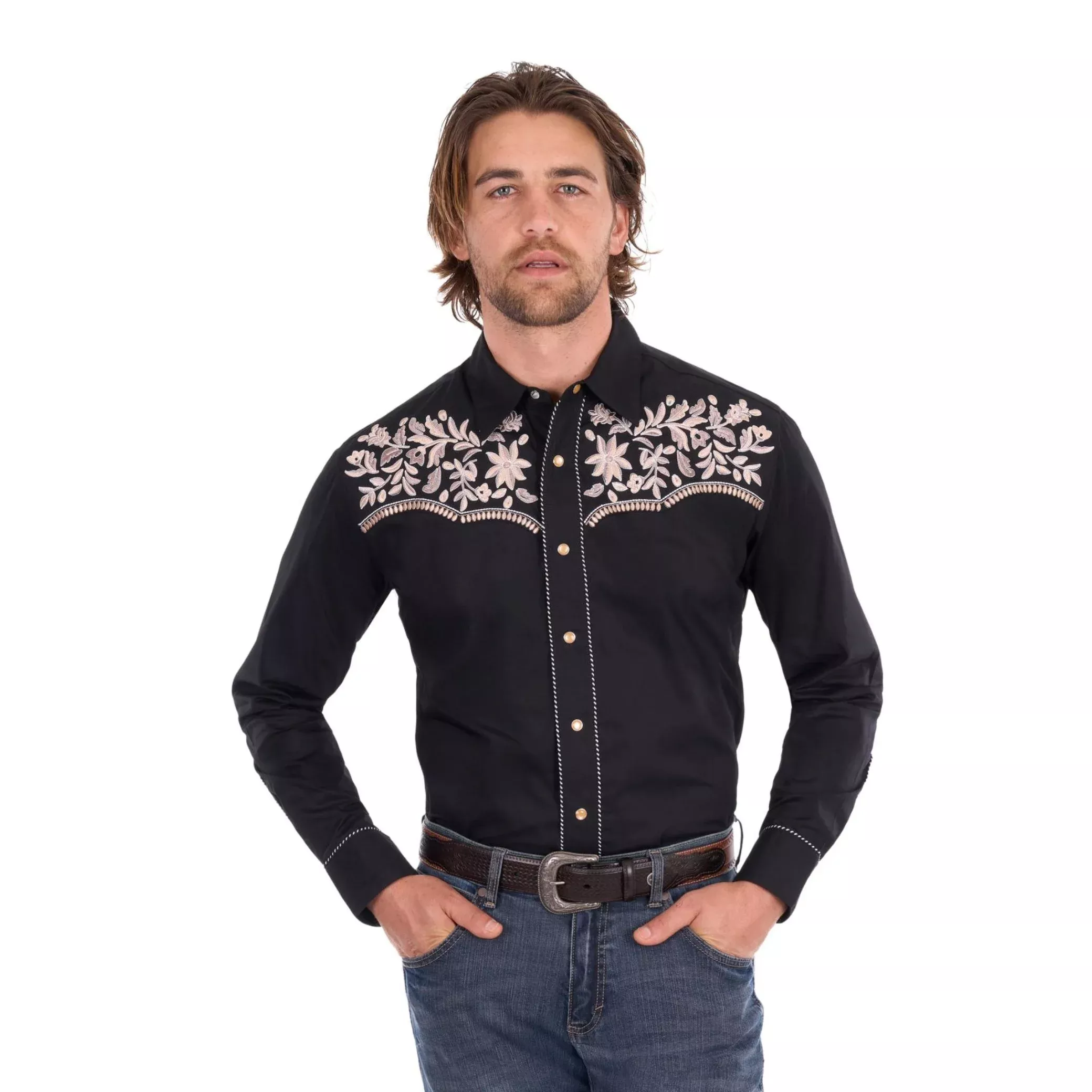 Wrangler Mens Anthony Embroidered Long Sleeve Shirt