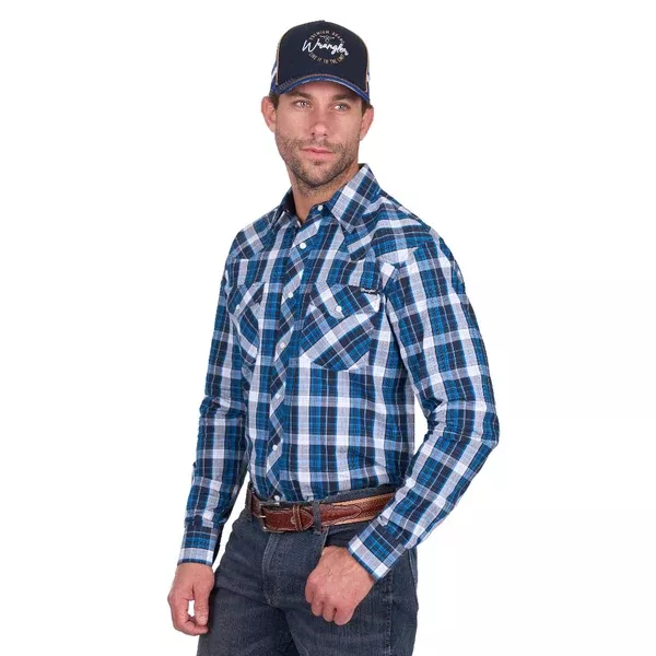 Wrangler Mens Shirt | Tony | Black / Green