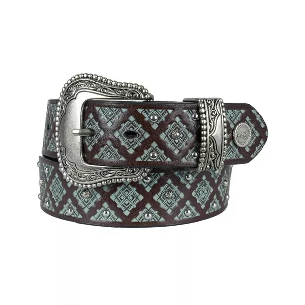Wrangler Womens Belt | Emmaline | Chocolate/Turquoise