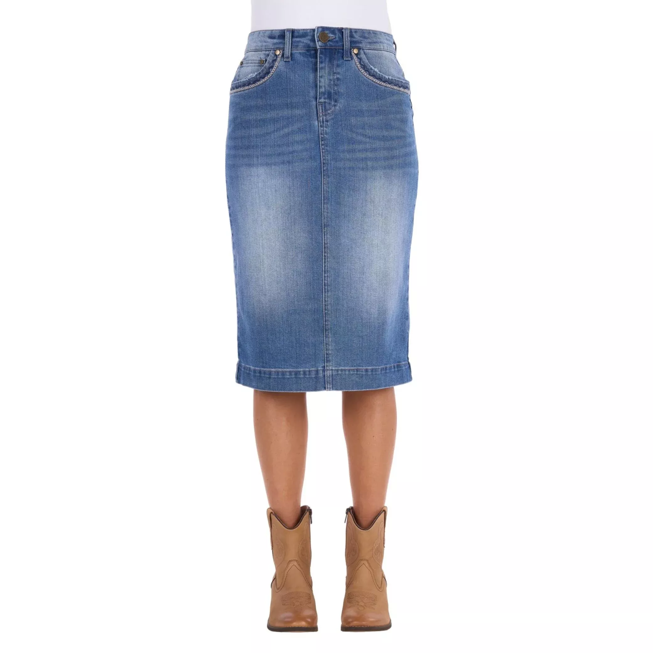 Wrangler Womens Emmie Denim Midi Skirt