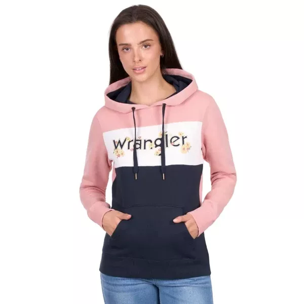Wrangler Womens Hoodie | Brooke | Rose / Navy