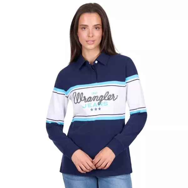 Wrangler Womens Rugby | Piper | Navy / Light Blue