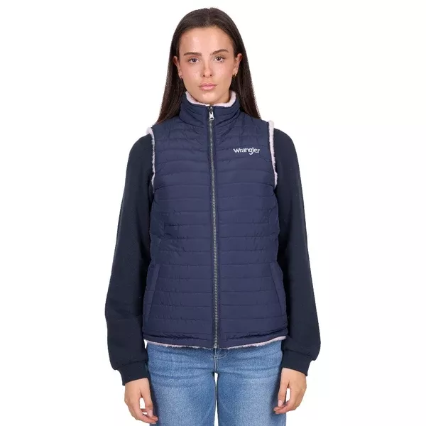 Wrangler Womens Vest | Marta | Navy / Pink