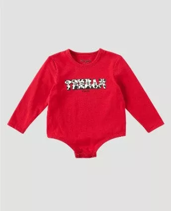 Wrangler Yeehaw LS Onesie Red 112322444