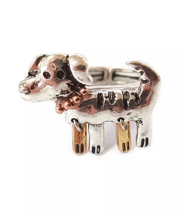 ( WX1008 )PET LOVERS THEME STRETCH RING - DOG