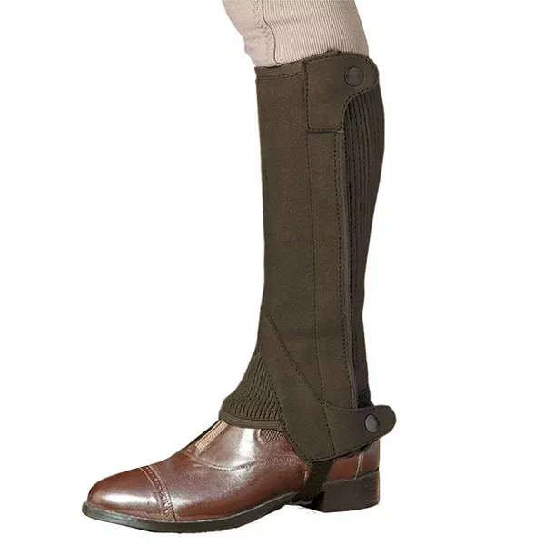 X Small Ovation Ladies Half Chaps Elite Amara Ribbed Dark Brown