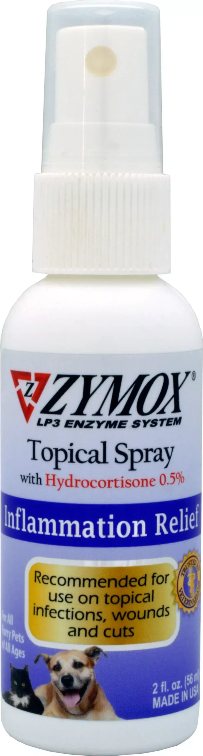 Zymox Pet Topical Spray with Hydrocortisone, 2 Oz